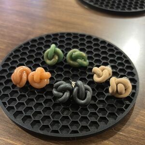 Colorful Knot Stud Earrings Set